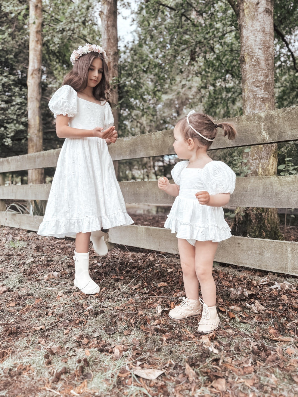 Lily White Puff Sleeve Girls Dress - A Little Lacey · Photo 7 of 14