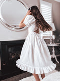 Lily White Puff Sleeve Girls Dress - A Little Lacey · Photo 11 of 14