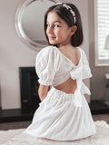 Lily White Puff Sleeve Girls Dress - A Little Lacey · Photo 9 of 14