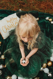 Lotus Girls Green Sparkle Christmas Dress - A Little Lacey