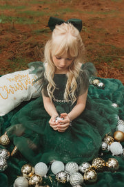 Lotus Girls Green Sparkle Christmas Dress - A Little Lacey