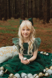 Lotus Girls Green Sparkle Christmas Dress - A Little Lacey