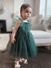 Lotus Green Sparkle Baby Christmas Dress - A Little Lacey