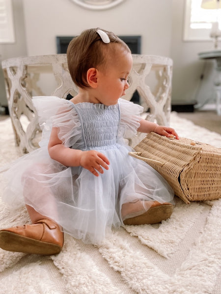 Dusty blue clearance baby dress