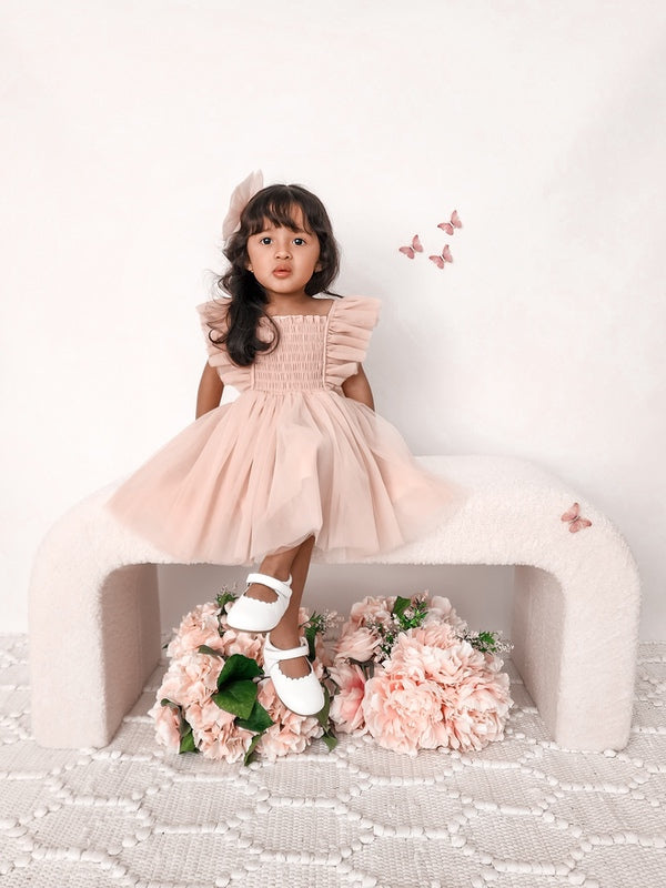 Lotus Dusty Pink Ruffle Dress - Easter Collection