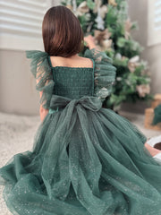 Lotus Girls Green Sparkle Christmas Dress - A Little Lacey