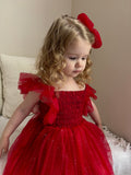 Lotus Red Sparkle Baby Christmas Romper - A Little Lacey · Photo 6 of 9