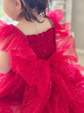 Lotus Red Sparkle Baby Christmas Romper - A Little Lacey · Photo 5 of 9