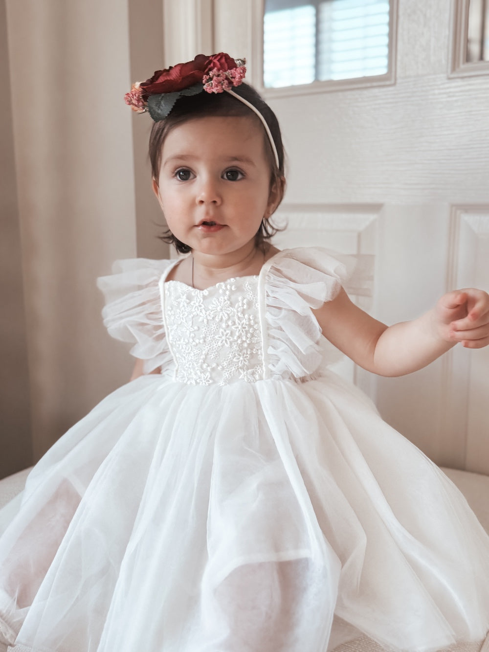 Noa Girls White Embroidered Dress - Baby Dresses