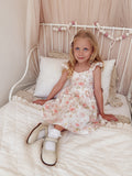 Light pink and green floral cotton dress perfect for birthdays or outings