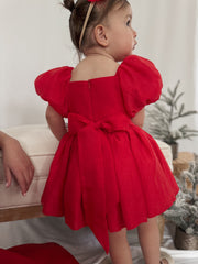 Lucy Girls Red Christmas Dress - A Little Lacey