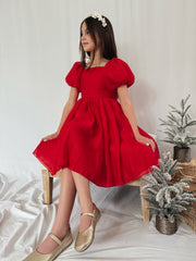 Lucy Girls Red Christmas Dress - A Little Lacey