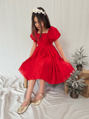 Lucy Girls Red Christmas Dress - A Little Lacey