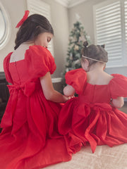 Lucy Girls Red Christmas Dress - A Little Lacey