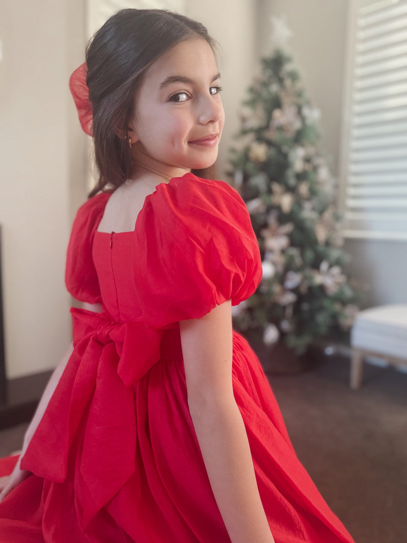 Lucy Girls Red Christmas Dress - A Little Lacey