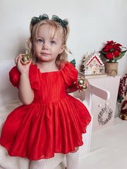 Lucy Baby Girls Red Christmas Dress - A Little Lacey