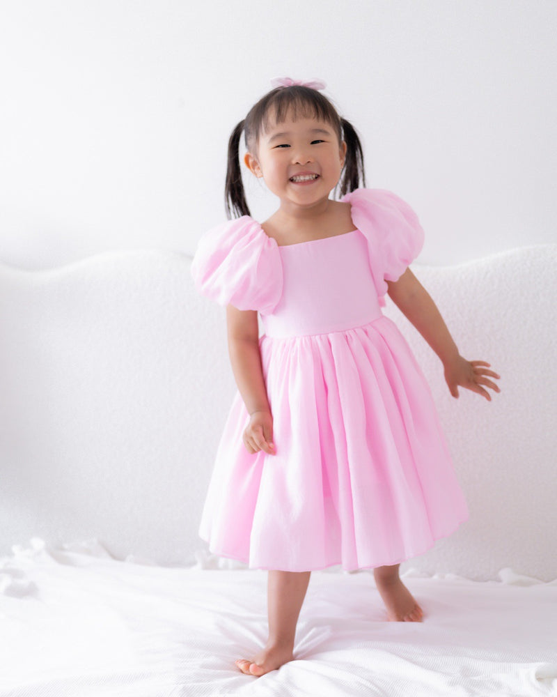 Lucy Girls Candy Pink Midi Dress - A Little Lacey