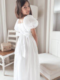 Lucy Girls Puff Sleeve White Dress - A Little Lacey · Photo 10 of 11