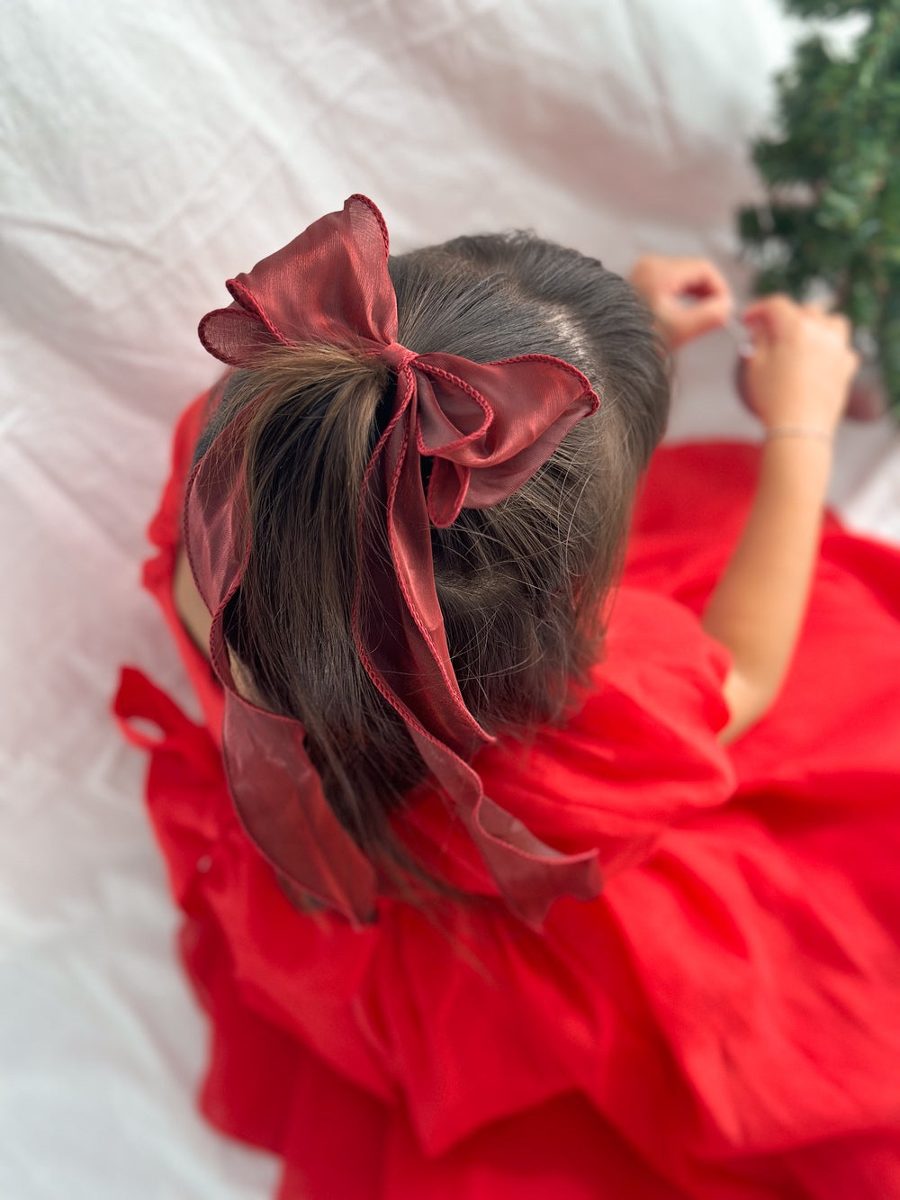 Curly Girls Burgundy Bow - All Products