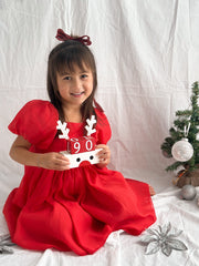 Lucy Girls Red Christmas Dress - A Little Lacey