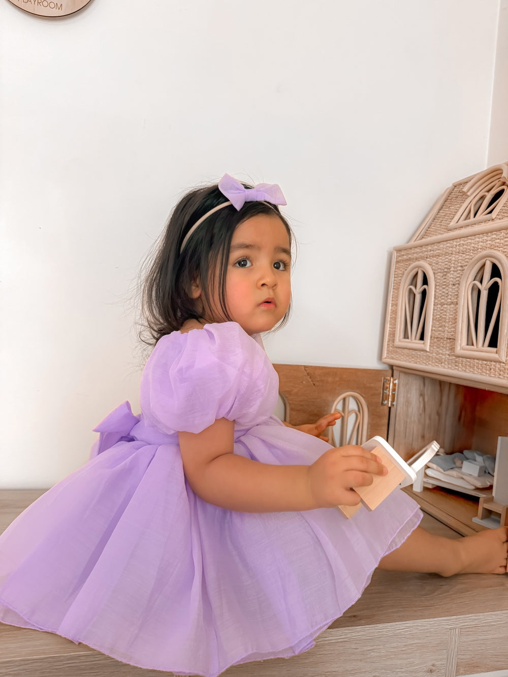 Lucy Puff Sleeve Lilac Baby Dress