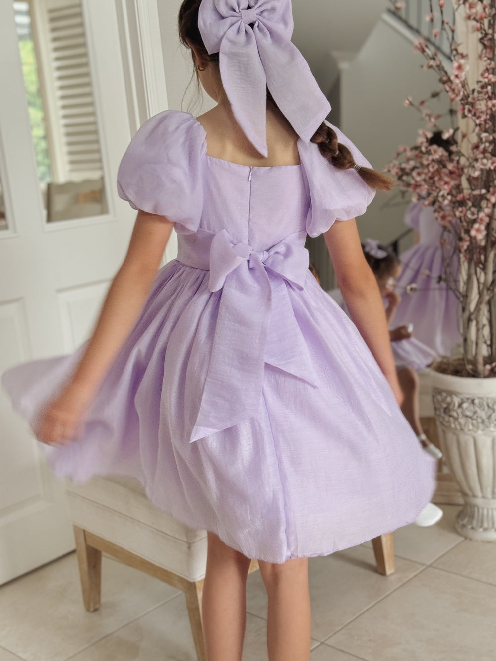 Lucy Girls Lilac Midi Dress - Flower Girl Dresses