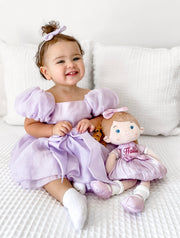 Lucy Puff Sleeve Lilac Baby Dress - A Little Lacey
