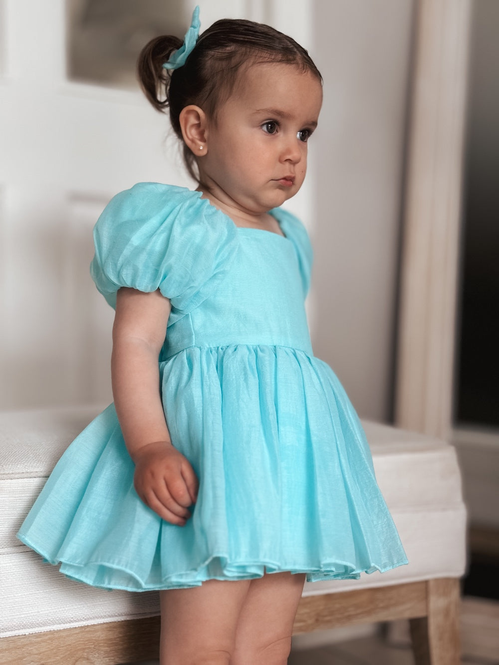 Lucy Ocean Blue Baby Romper - Flower Girl Dresses