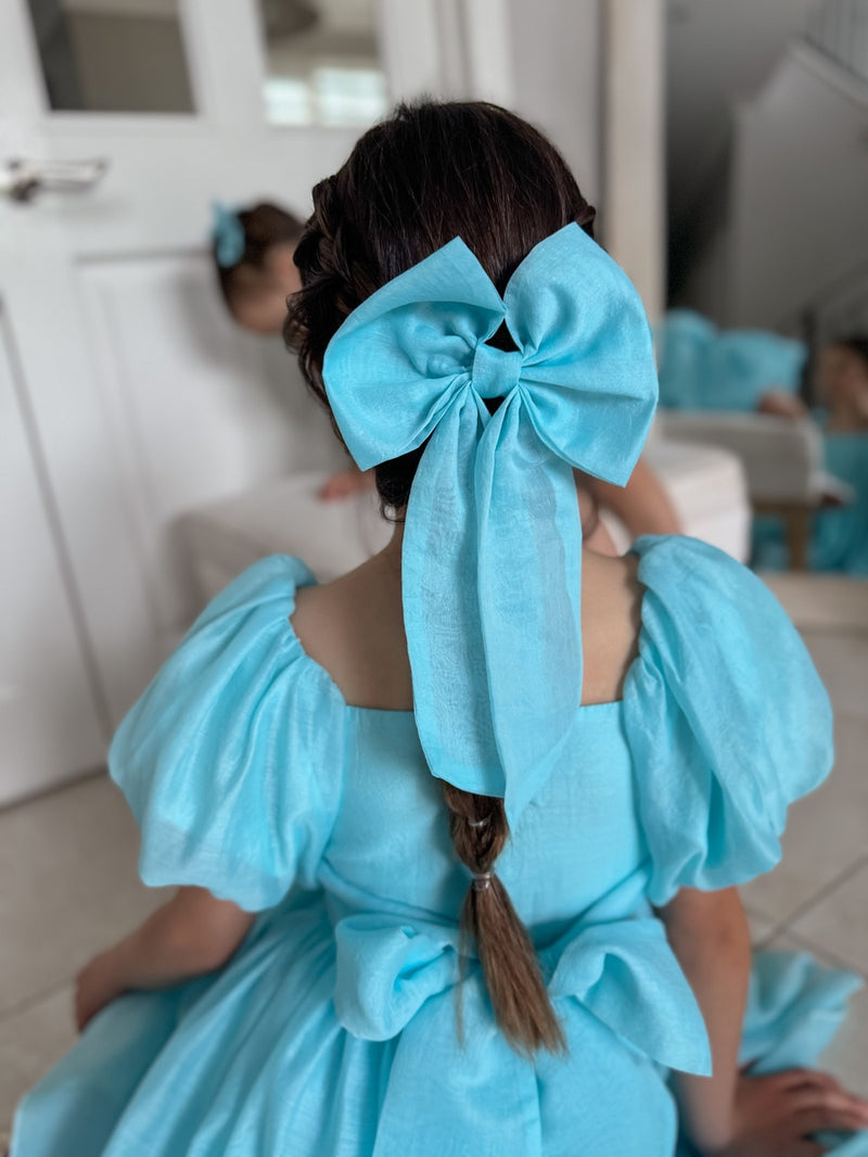 Ocean Blue Elegance Sailor Bow - A Little Lacey