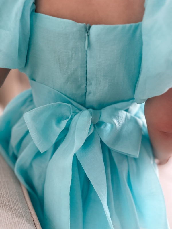 Lucy Ocean Blue Baby Romper - Flower Girl Dresses