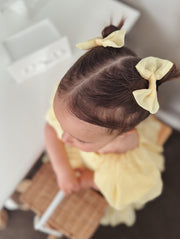 Lucy Puff Sleeve Yellow Baby Dress - A Little Lacey