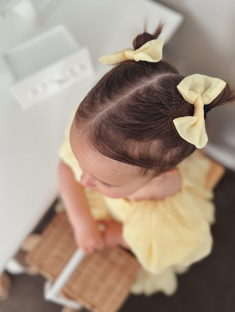 Yellow Elegance Hair Bow - A Little Lacey