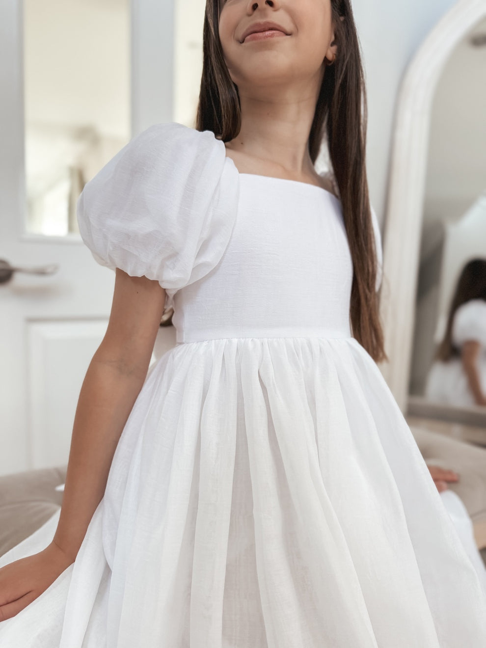 Lucy Girls Knee Length White Dress - A Little Lacey · Photo 6 of 8