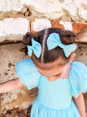 Ocean Blue Elegance Hair Bows - A Little Lacey