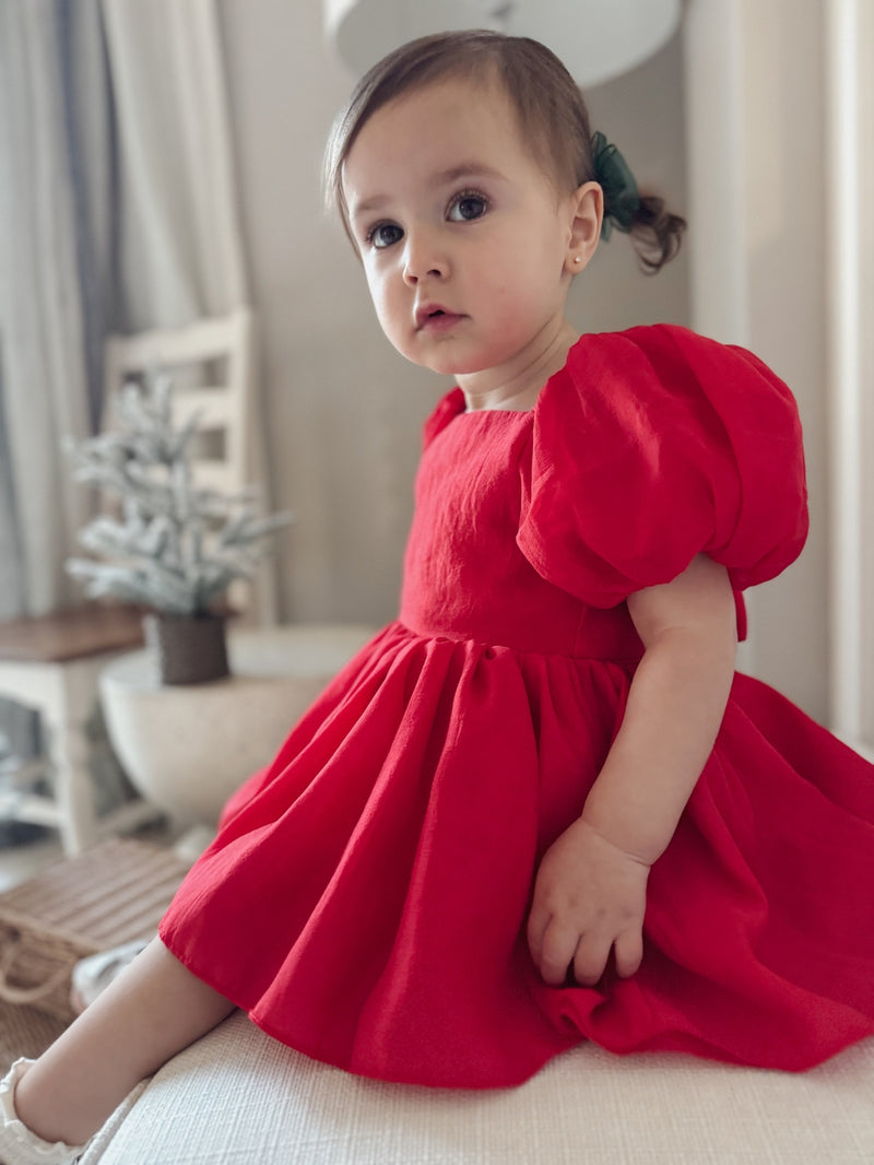 Lucy Baby Girls Red Christmas Dress - A Little Lacey