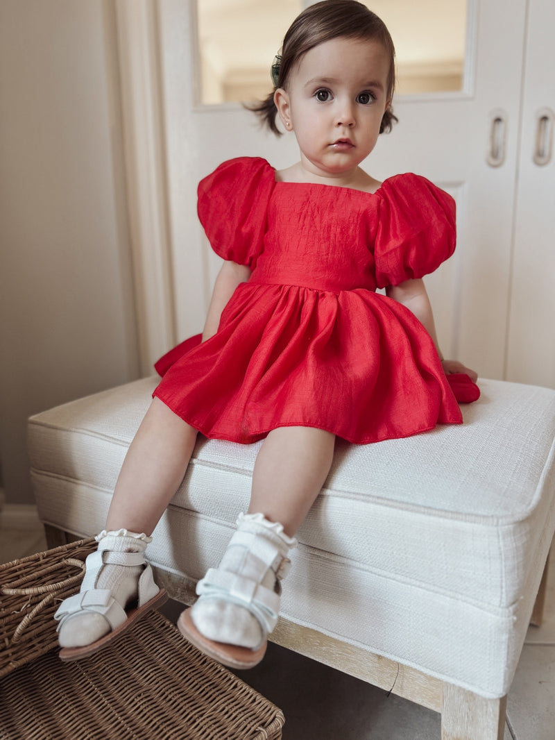 Lucy Baby Girls Red Christmas Dress - A Little Lacey