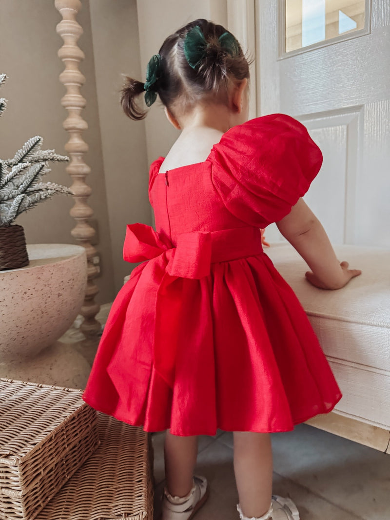 Lucy Girls Red Christmas Dress - A Little Lacey