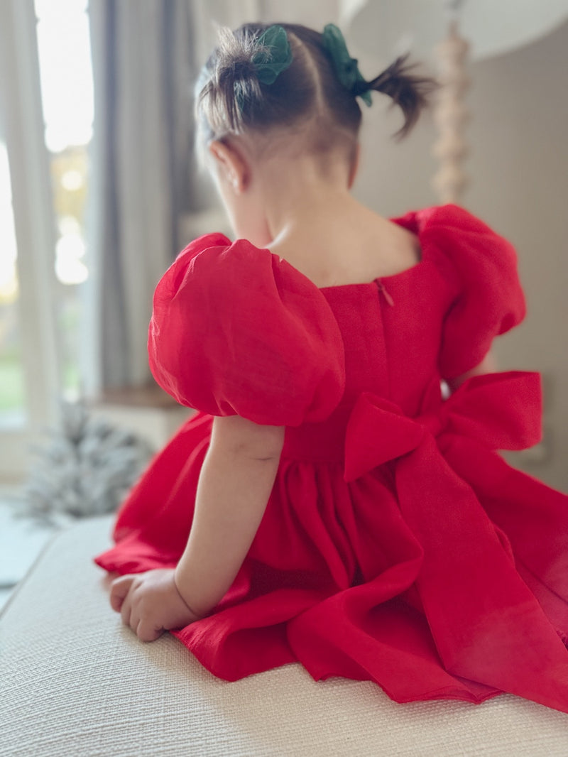 Lucy Baby Girls Red Christmas Dress - A Little Lacey