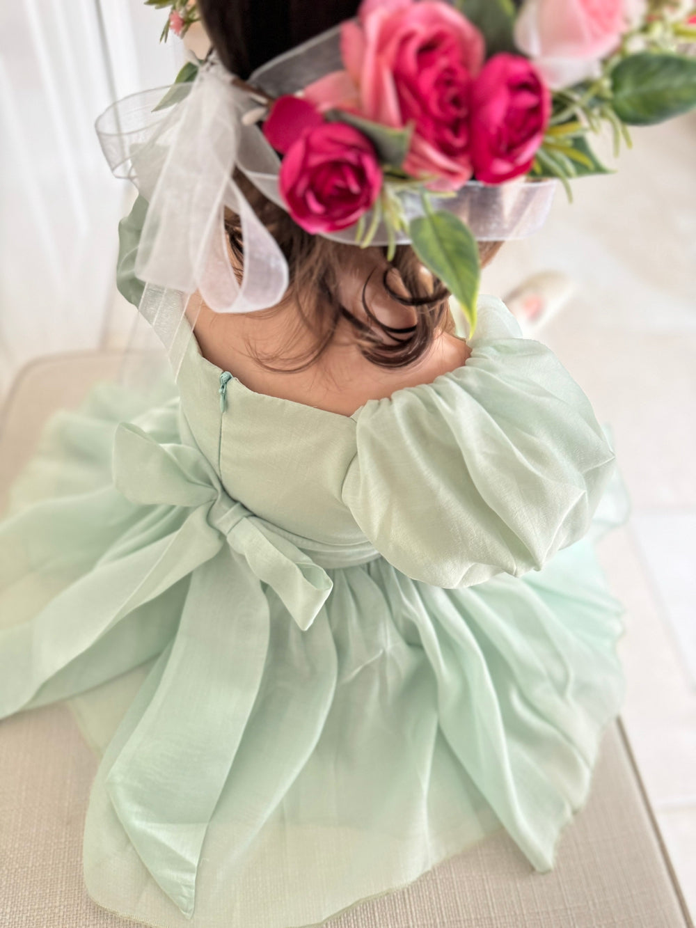 Lucy Puff Sleeve Sage Green Baby Romper A Little Lacey Lucy Puff Sleeve Sage Green Baby Romper A Little Lacey