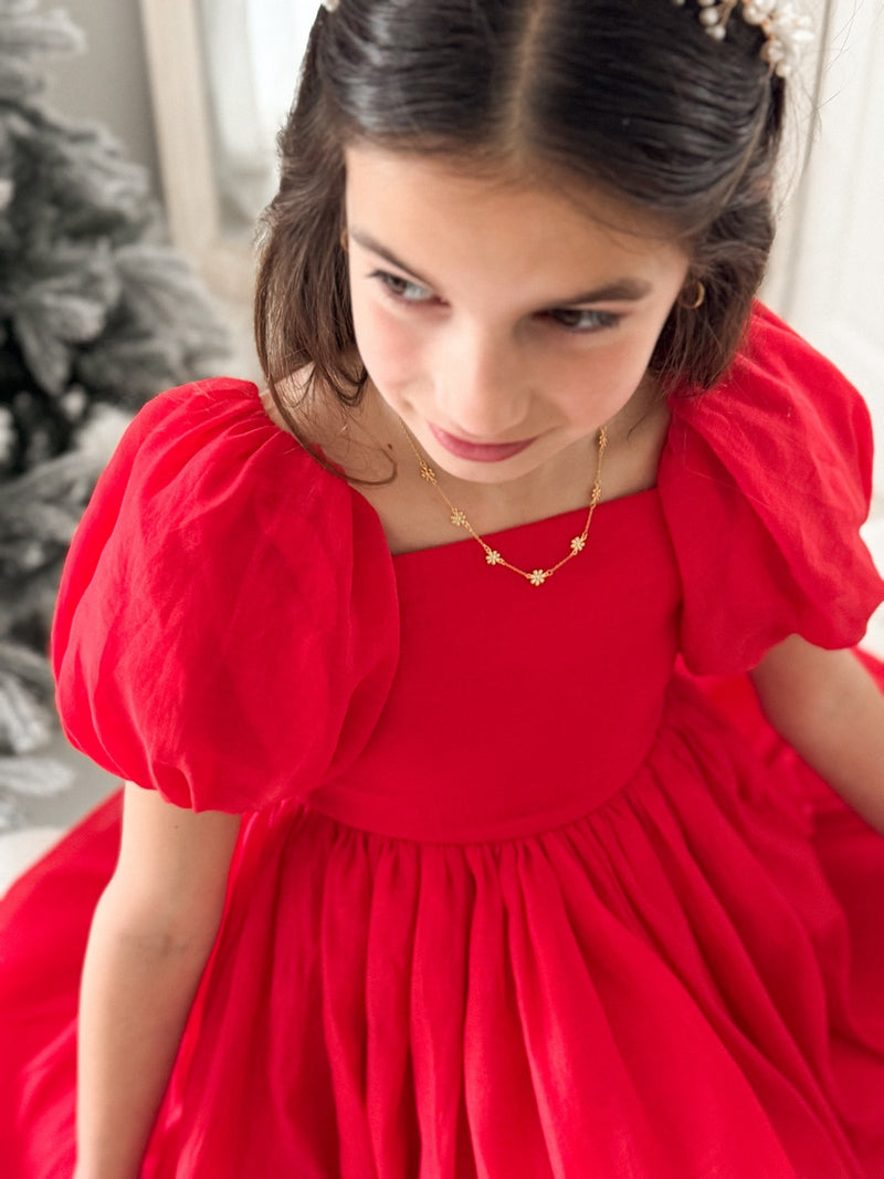 Lucy Girls Red Christmas Dress - A Little Lacey