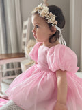 Lucy Puff Sleeve Candy Pink Baby Dress - A Little Lacey · Photo 1 of 13