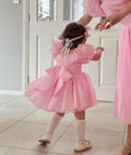 Lucy Puff Sleeve Candy Pink Baby Dress - A Little Lacey · Photo 7 of 13