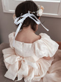 Lucy Puff Sleeve Champagne Baby Dress - A Little Lacey · Photo 15 of 17