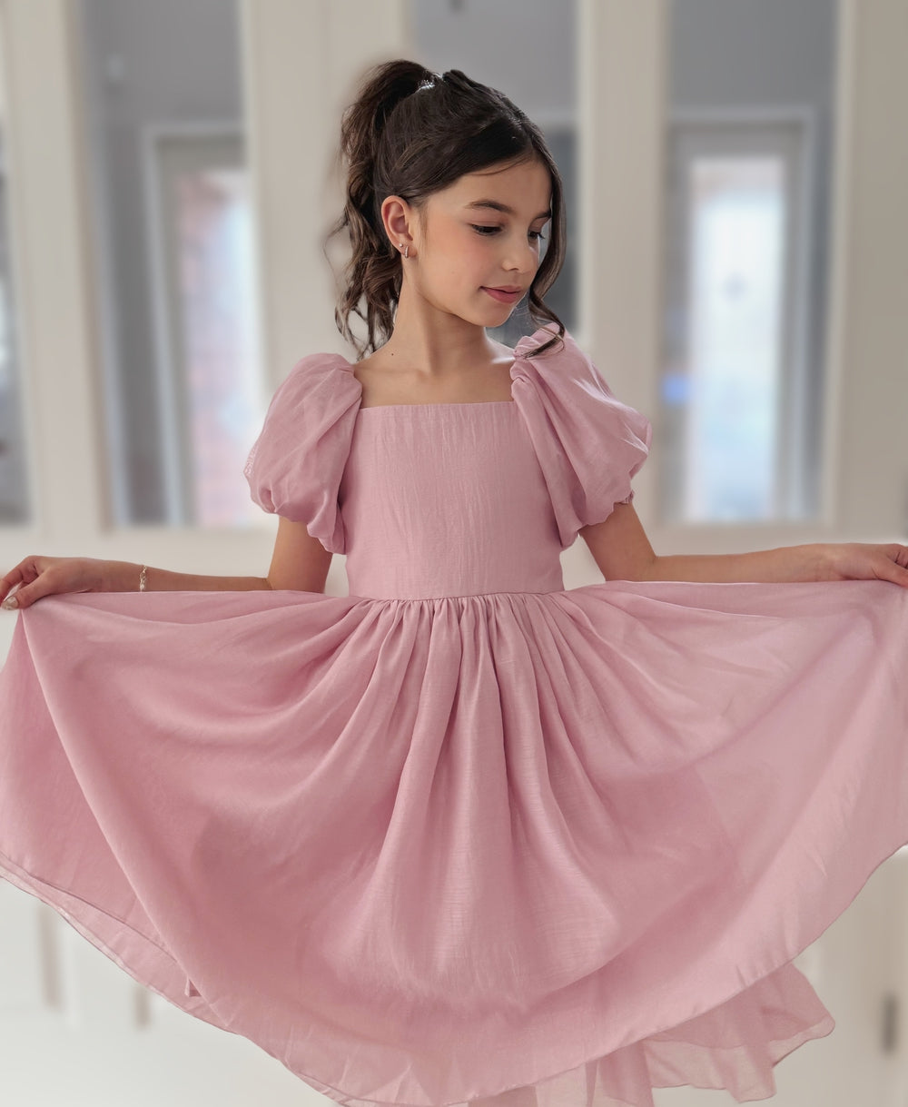 Lucy Girls Dusty Pink Midi Dress - A Little Lacey · Photo 6 of 13