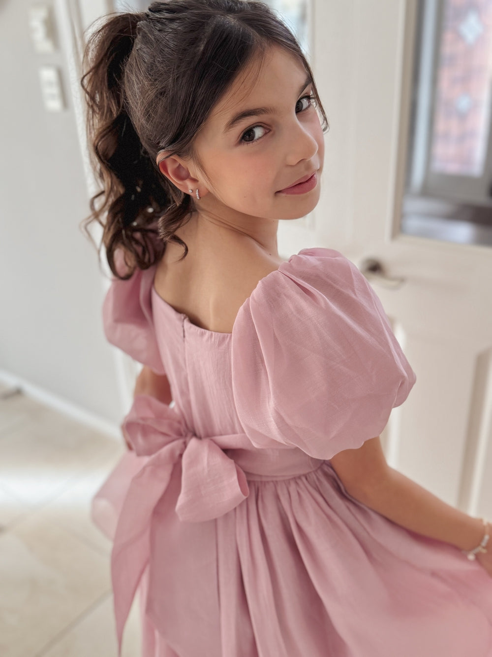 Lucy Girls Dusty Pink Midi Dress - A Little Lacey · Photo 7 of 13