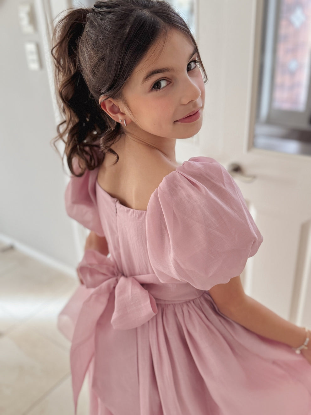 Lucy Girls Dusty Pink Midi Dress - A Little Lacey · Photo 7 of 13