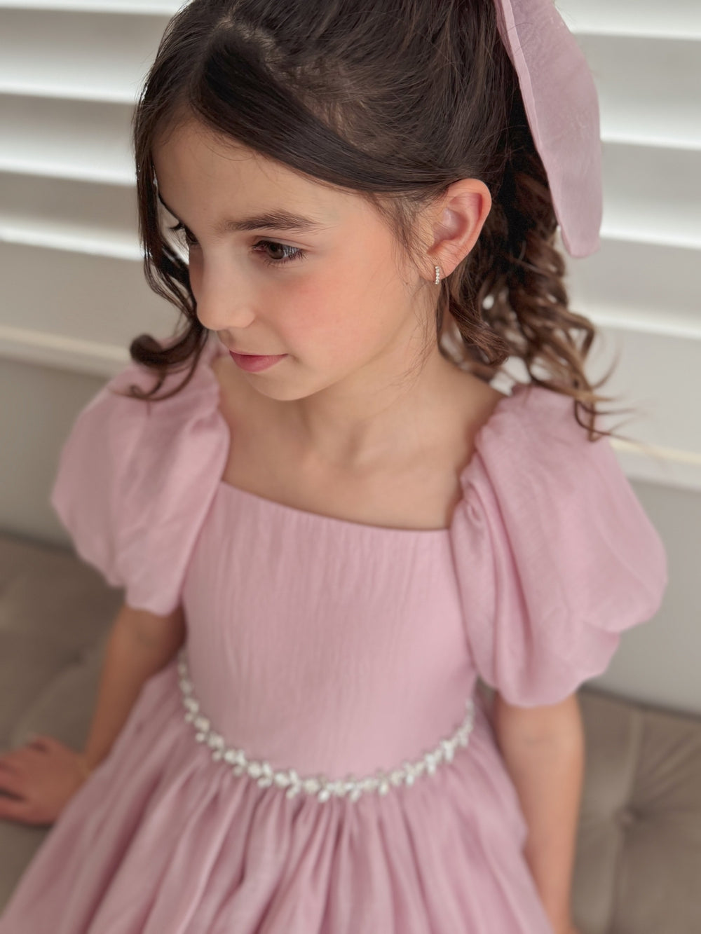 Lucy Girls Dusty Pink Midi Dress - A Little Lacey · Photo 5 of 13