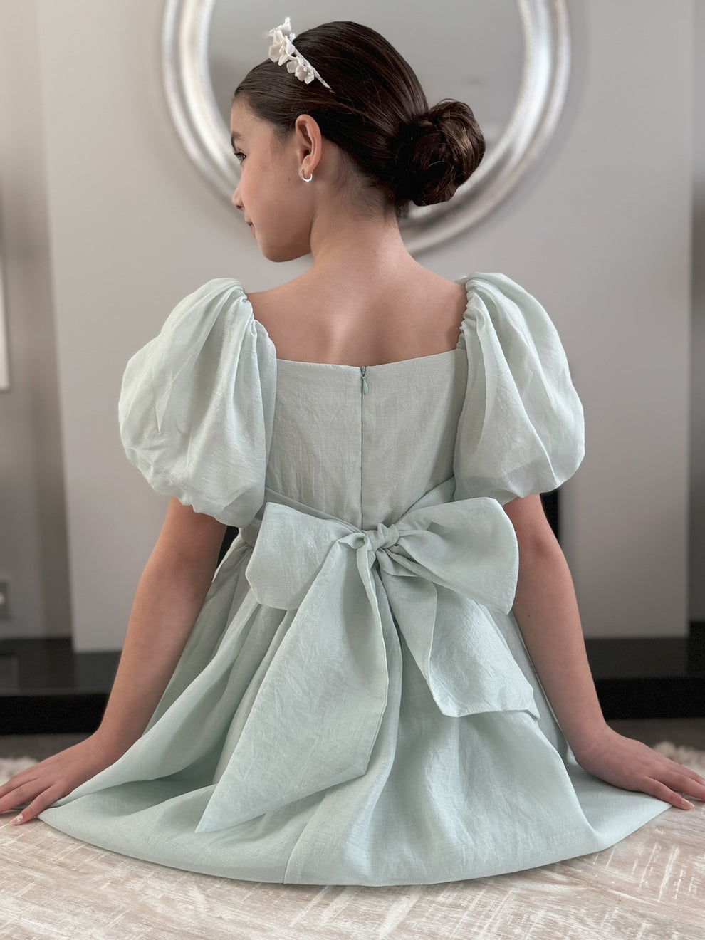 Lucy Girls Sage Green Midi Dress - A Little Lacey · Photo 12 of 17