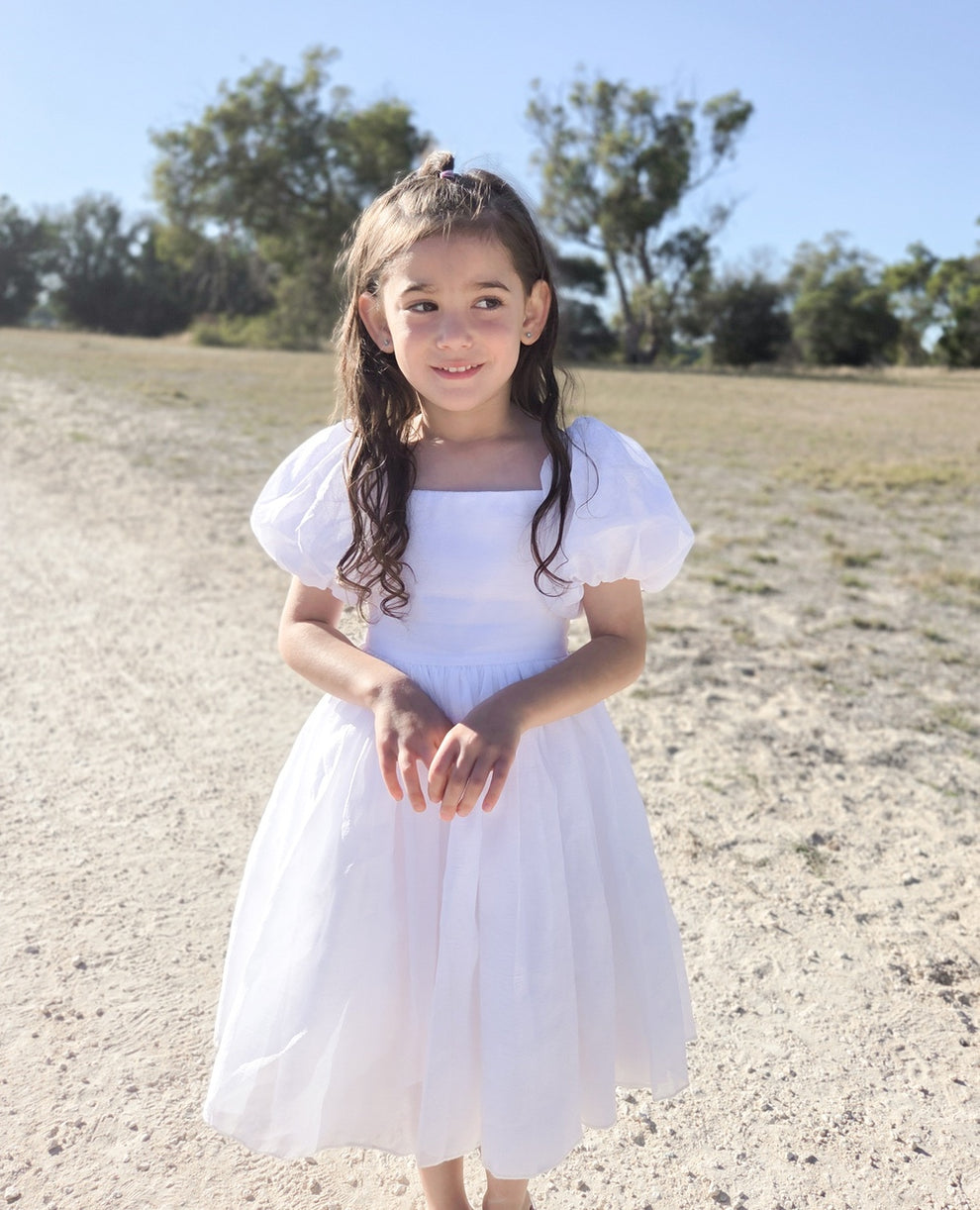 Lucy Girls Knee Length White Dress - A Little Lacey · Photo 7 of 8