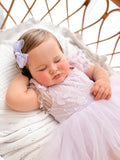 Baby girl lilac special occasion dress with floral embroidery